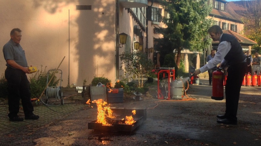 A large-scale fire isn't extinguished alone that easily...  Large-scale fire